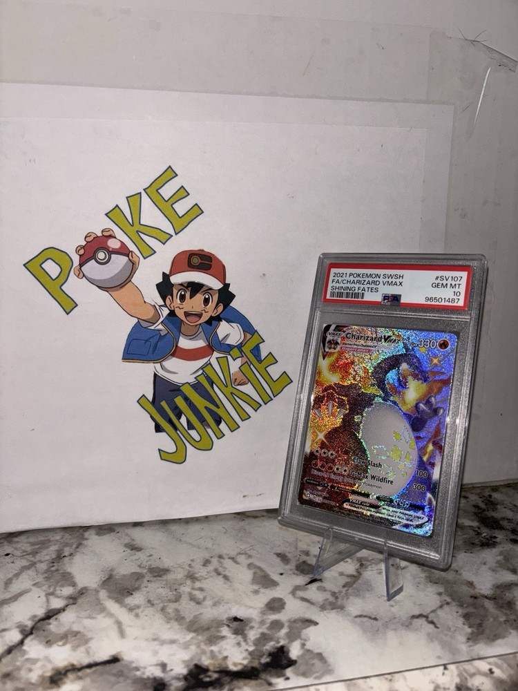 2021 Pokemon Shining Fates Charizard Shiny Holo Rare FA VMAX Card SV107 PSA 10