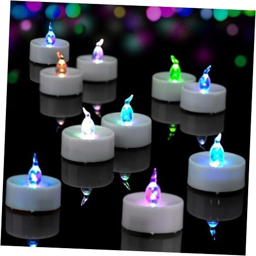 24 velas LED de colores cambiantes, larga duración y funcionamiento con baterías