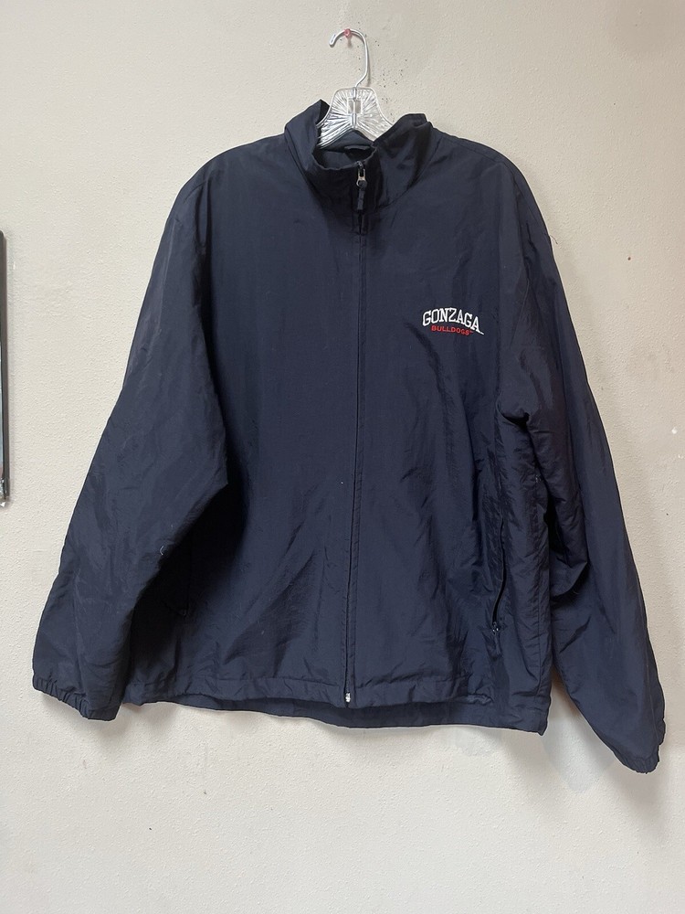 Weatherproof NCAA Gonzaga College Navy Blue Zipper Windbreaker Large