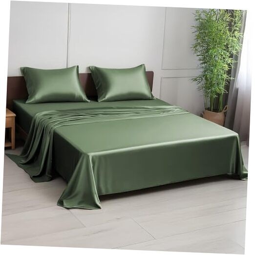Premium Bamboo Viscose King Sheet Set in Avocado Green