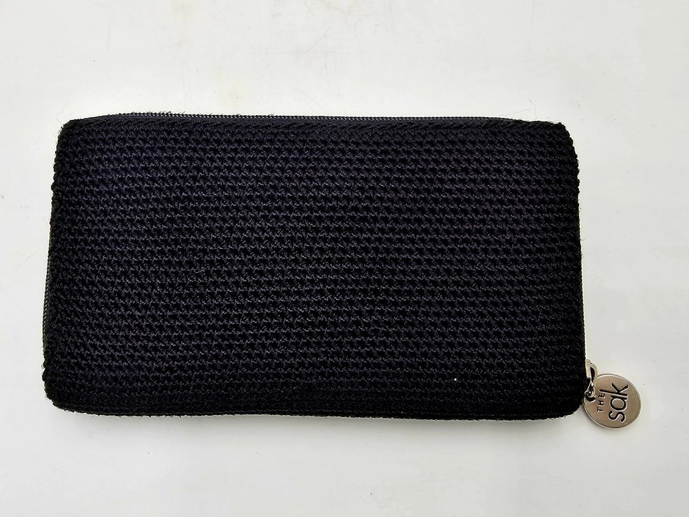 THE SAK Black Woven Knit Wallet