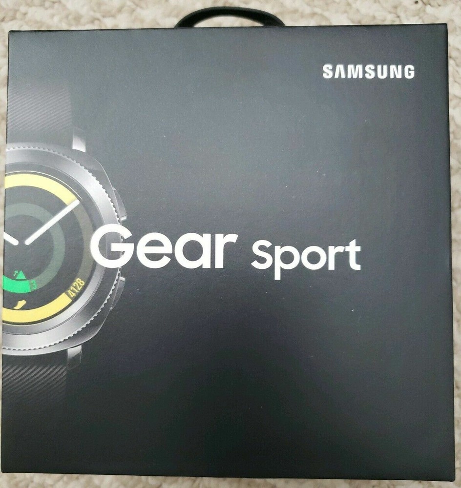 Samsung Gear Sport 44.6mm Black Case Silicone Band Classic Buckle - (SM-R600NZKAXAR)