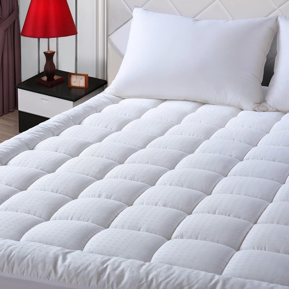 Full Size Mattress Topper Pillow Top Mattress Protector Quilted Fitted Mattre...