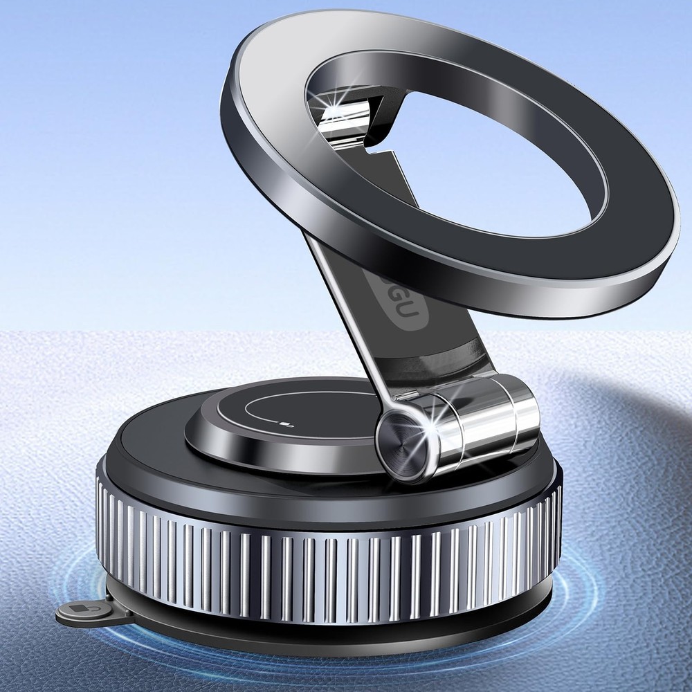 Vacuum Magnetic Car Phone Holder-118LBS Strong Suction+2800gf Magnet,360° Adj...