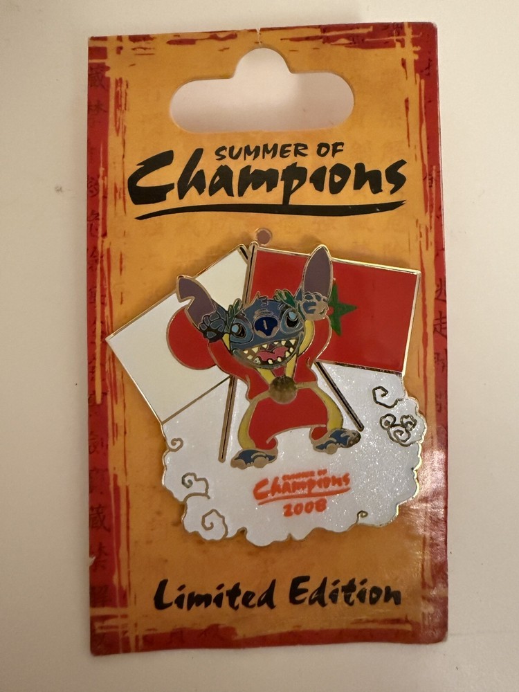 Disney WDW DLR Summer Champions Stitch Japanese Moroccan Flag LE 1500 Pin