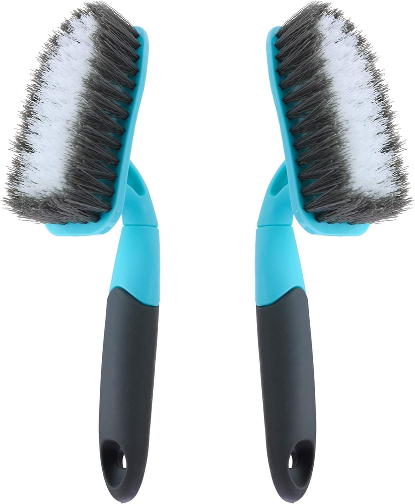 2-Pack Scrub Brush for Cleaning with Long Handle, Medium Firm Brush Bathroom Cle