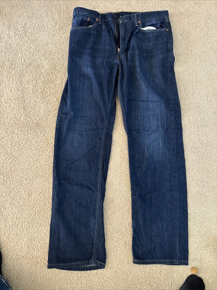 Levi's Men's 505 38x34 Original Straight Fit Jeans - Dark Wash