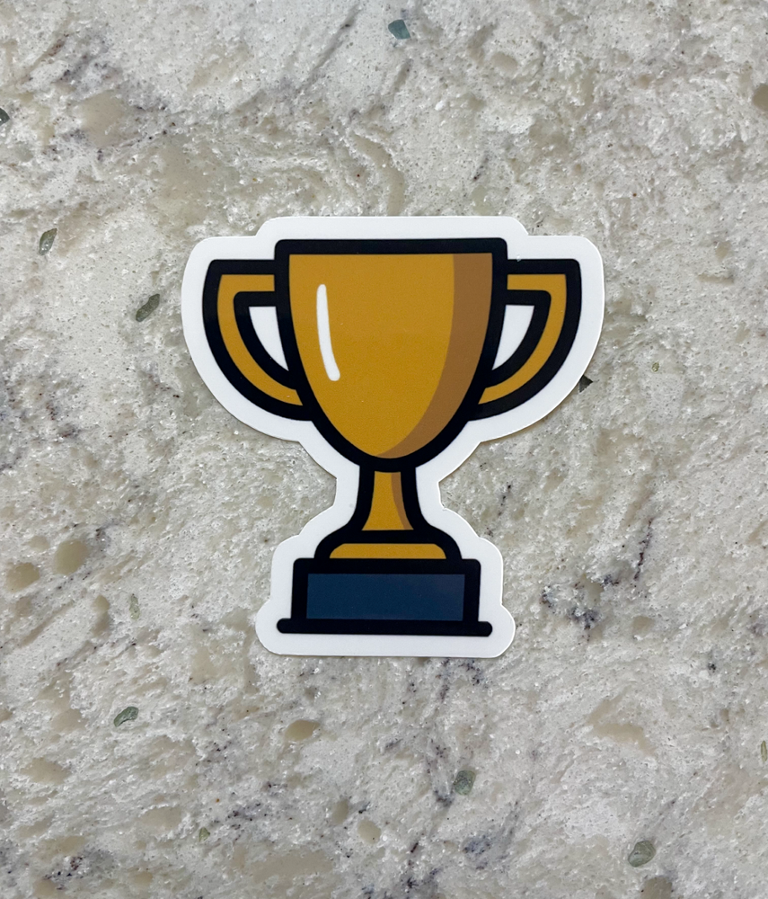Championship Trophy Sticker l Gloss or Holographic Laminate l Waterproof Decal