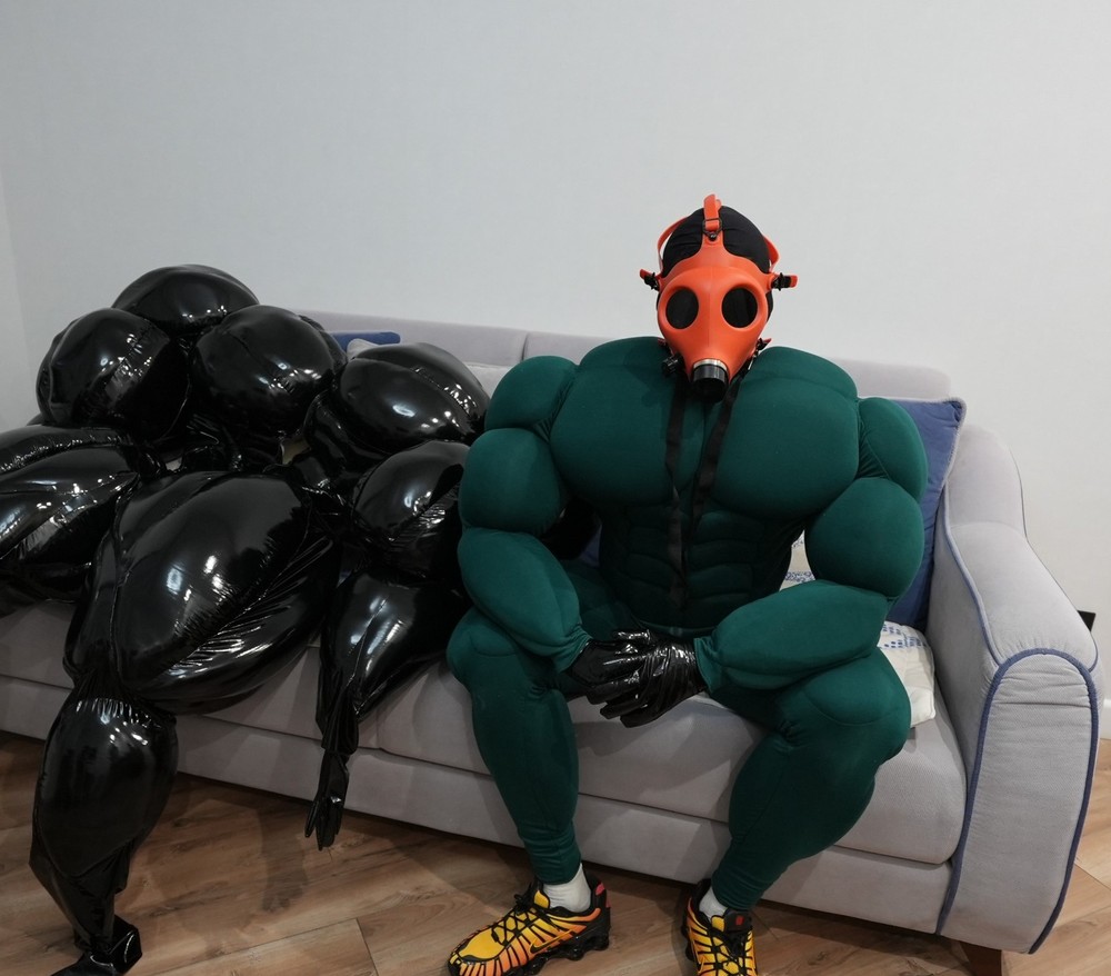 Big Muscle Suit - green - for cosplay hulk halloween prank