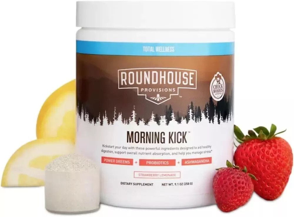By Chuck Norris Morning Kick, Greens Superfood Powder Supplement with_Ashwaganda