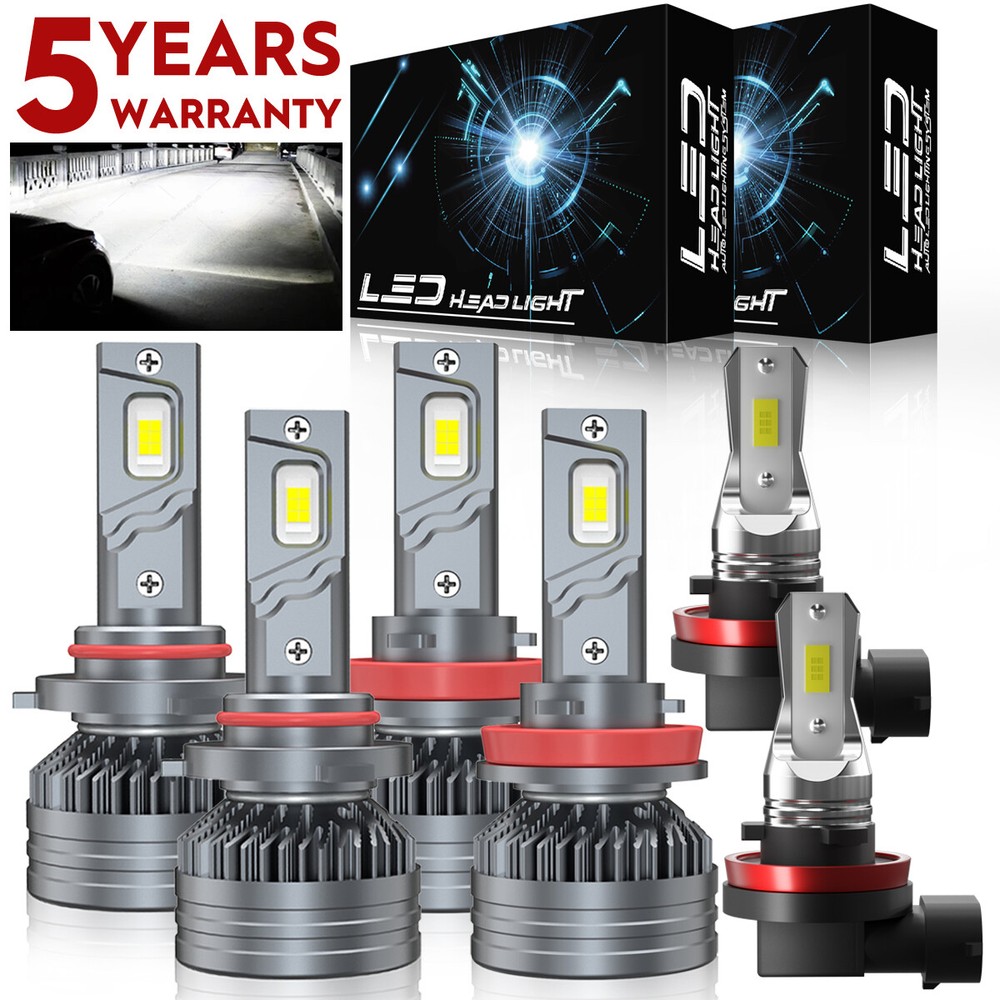 For Nissan Maxima 2009-2014 6X LED Headlights Hi/Lo Fog Light Bulbs Combo Kit M9