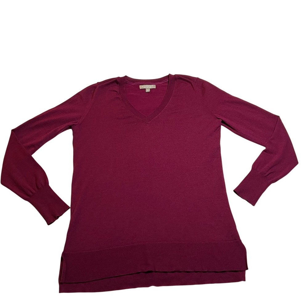 Banana Republic Medium V-Neck Merino Wool Blend Sweater for Office Wear