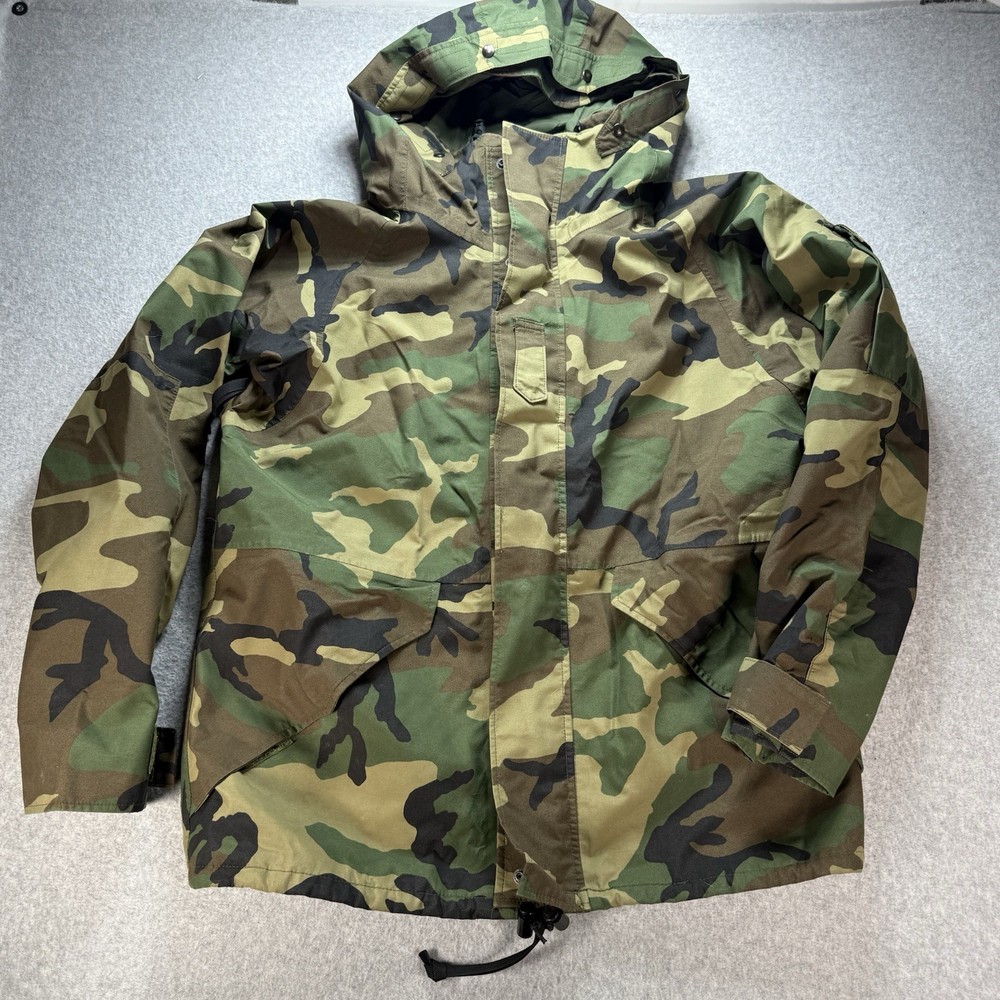US Army Camo Cold Wet Weather Parka Gore Tex Jacket Size Medium