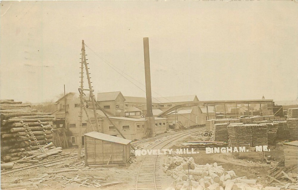1910 Bingham Maine Novelty Mill occupation Postcard RPPC 25-695