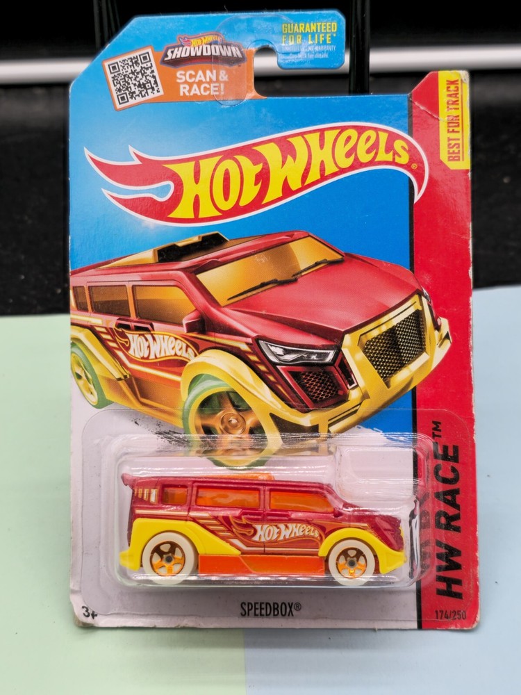 2015 Hot Wheels #174 HW Race-Night Storm SPEEDBOX Orange Varia Glow in Dark Whls