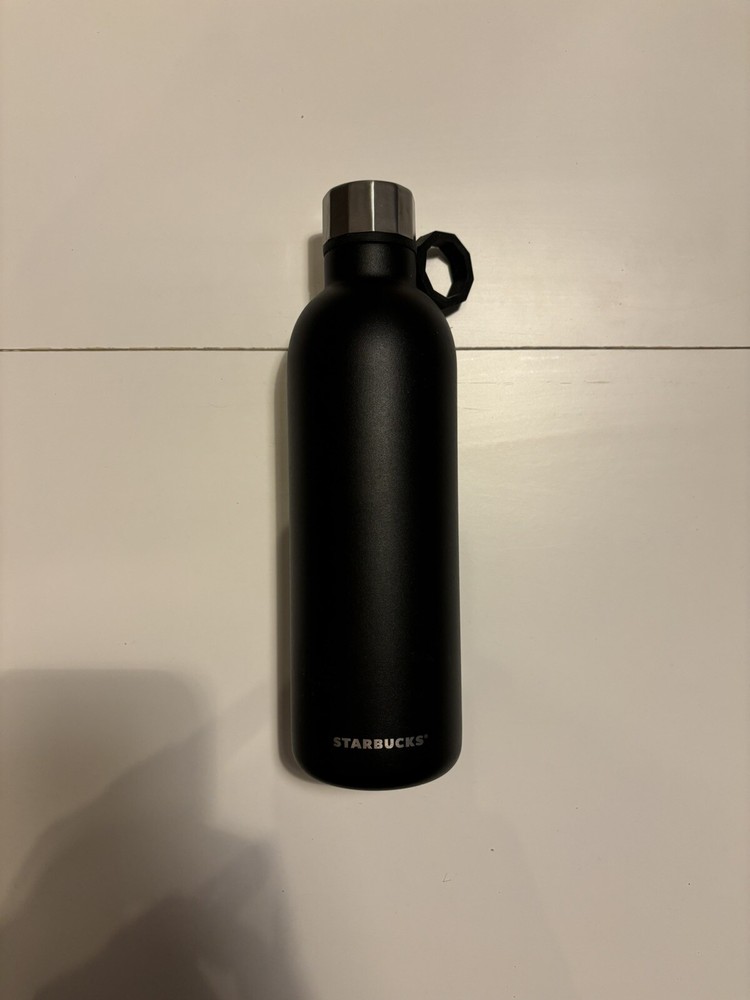 Starbucks 20 Oz Insulated Water Bottle Matte Black Rubber Hook