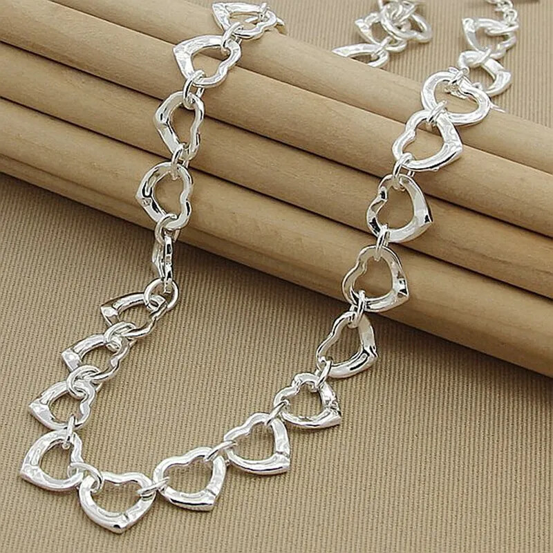 Elegant 925 Sterling Silver Small Heart Charm Necklace for Women