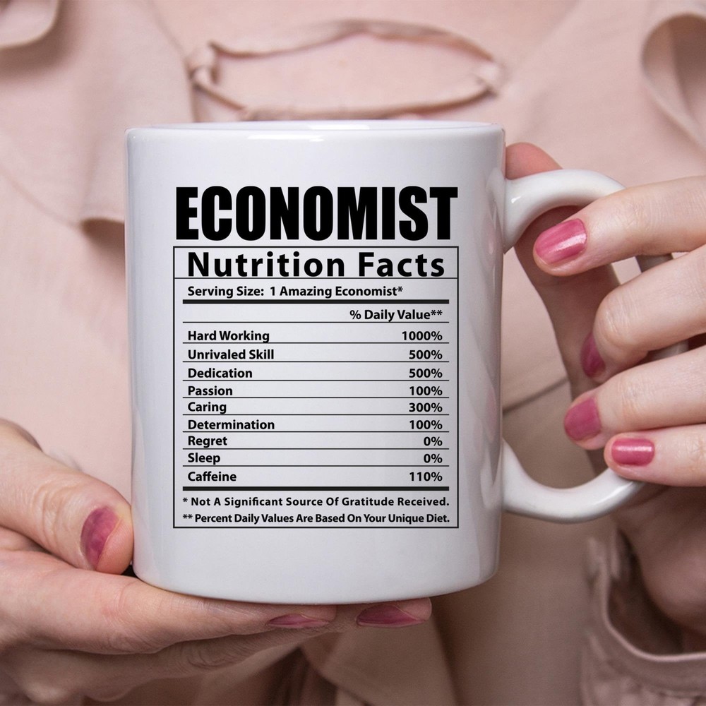 Funny Economist Coffee Mug with Nutritional Facts Design  