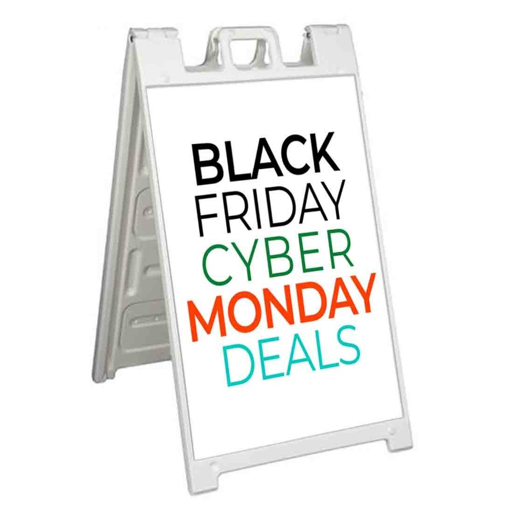 BLACK FRIDAY CYBER MONDAY Signicade 24x36 Aframe Sidewalk Decal Sign Banner SALE-image