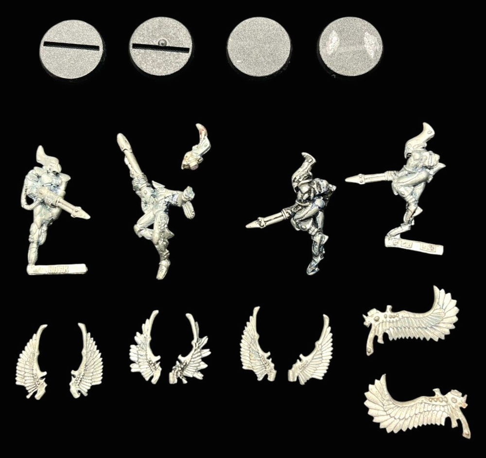OOP Metal 40K Aeldari Swooping Hawks Set with Exarch and Bases