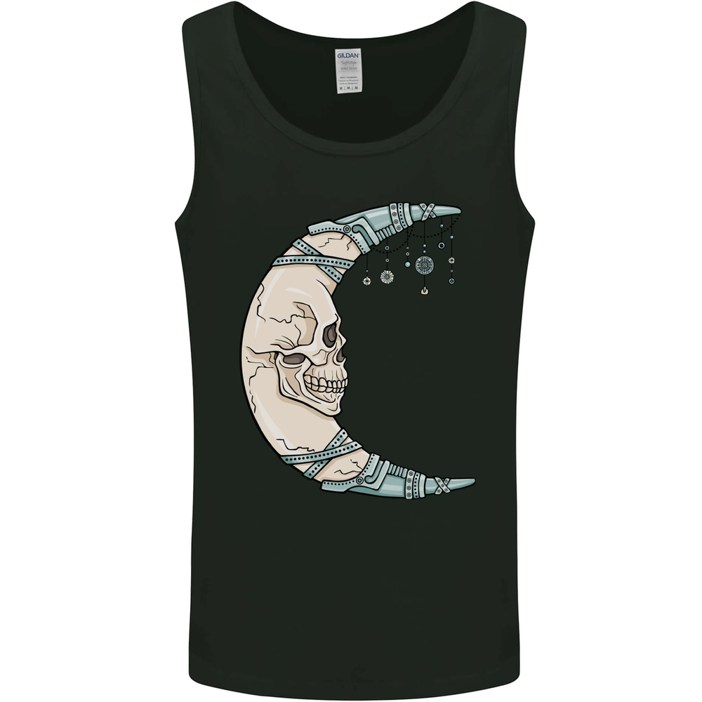 Steampunk Moon Skull Design Mens Sleeveless Vest Tank Top