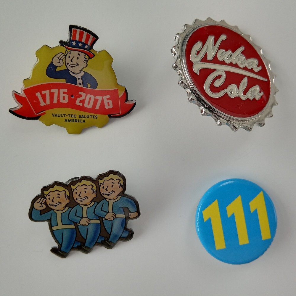 Fallout 4 Enamel Pin Set - Nuka Cola Vault Tec Boy 111