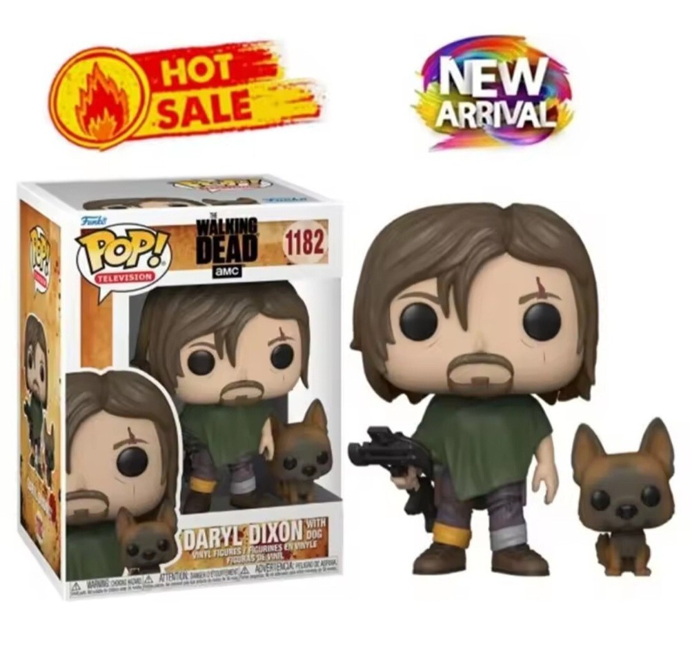 The Walking Dead 2024 New Funko Pop! Daryl With Dog #1182 Collection Action Toy