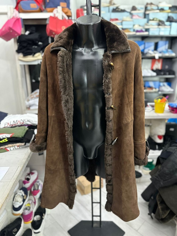 Vintage Brown Shearling Coat for Women Size 46 LLV597