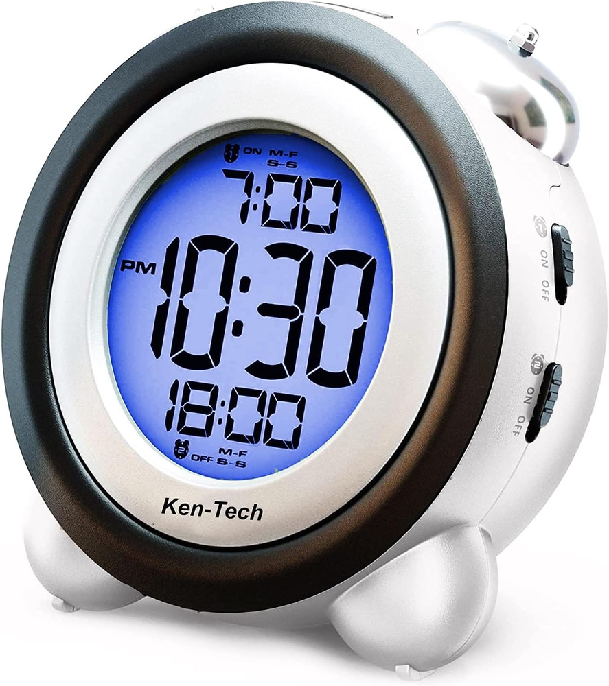 Twin Bell Digital Alarm Clock with Extra Loud Alarm for Heavy Sleepers