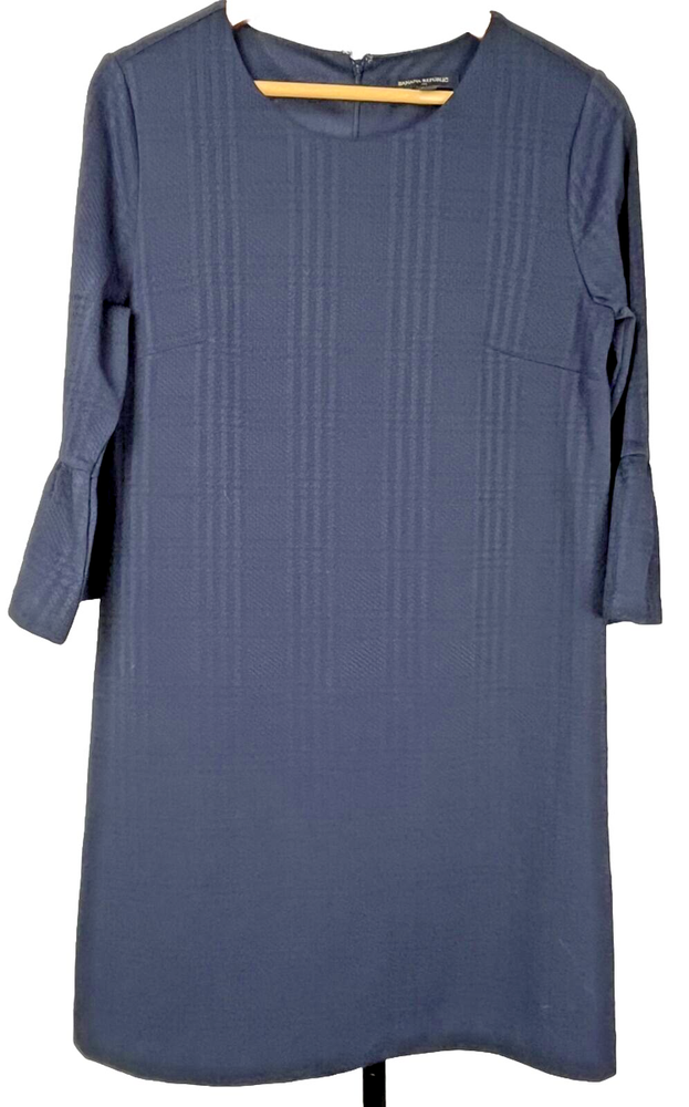 Banana Republic Sweater Dress 3/4 Bell Sleeves Sheath Knee Length Blue Medium