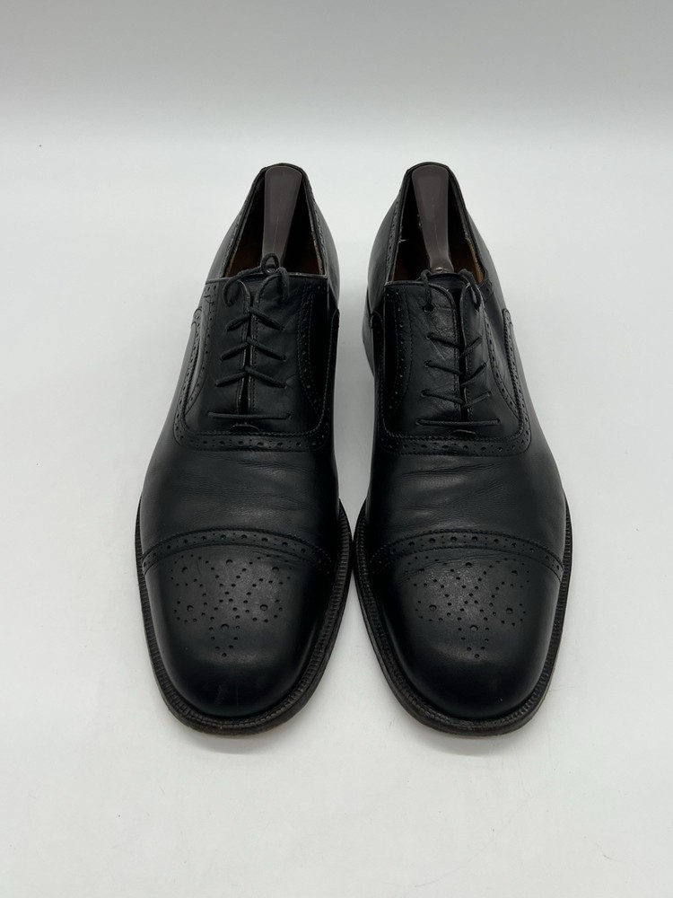 Salvatore Ferragamo Men’s Size 10.5D Black Leather Wingtips Oxfords Dress Shoes.