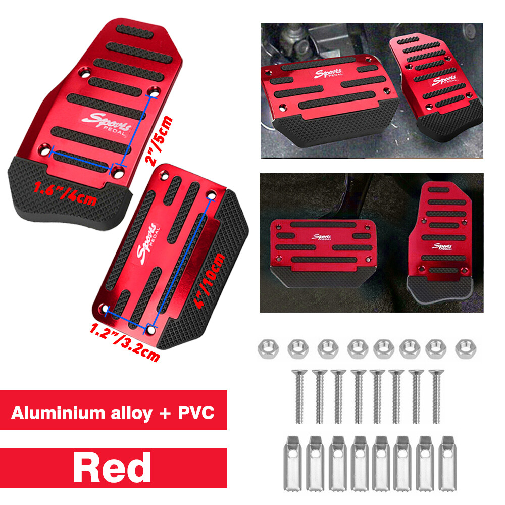 Universal Non-Slip Automatic Gas Brake Foot Pedal Pad Cover Red Car Accessories