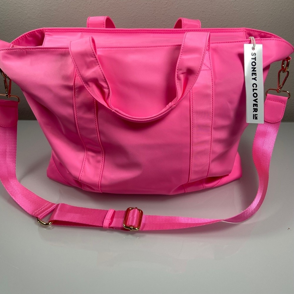 Stoney Clover Lane Classic Nylon Tote Bag Bubblegum Pink NEW Gold Hardware