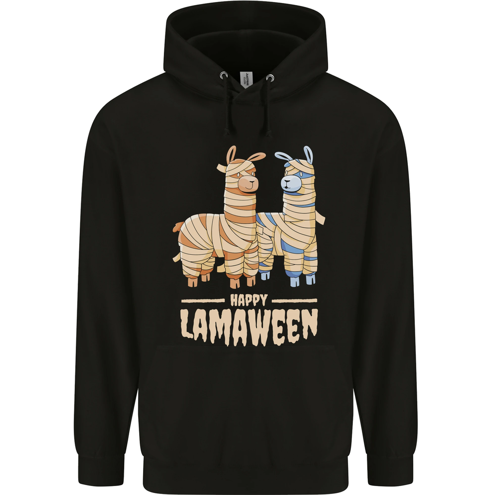Happy Lamaween Funny Lama Halloween Mens 80% Cotton Hoodie