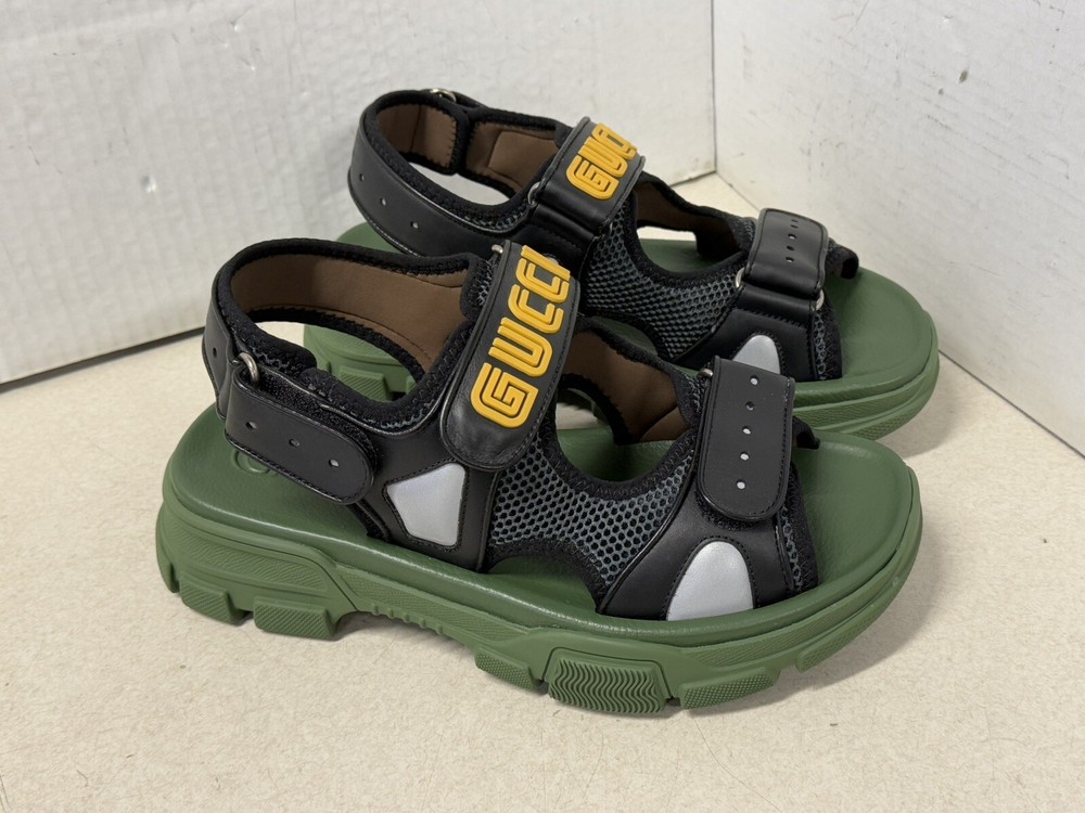 Gucci Sandal SEGA 'Black Green' 546064-DIR10-1065 Size 7 Men's *Open Box*