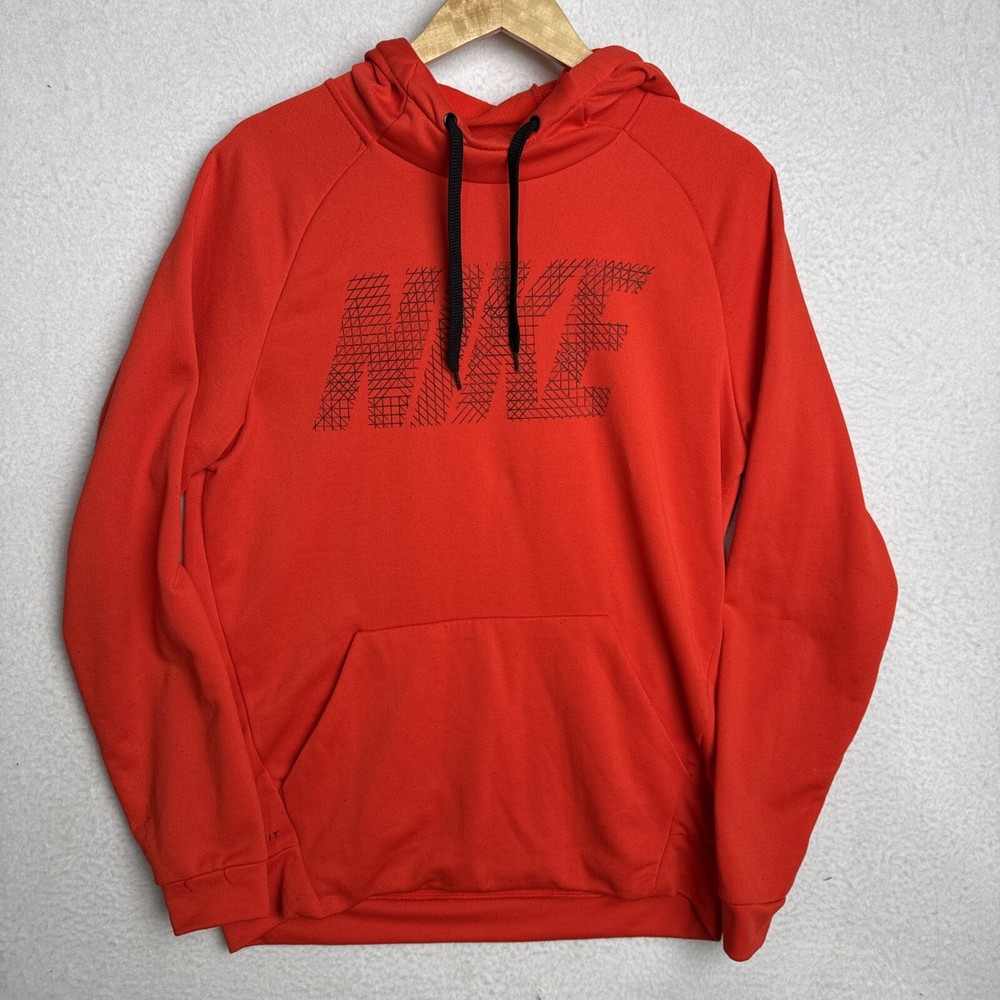 Nike Men's Medium Orange Dri Fit Pullover Hoodie