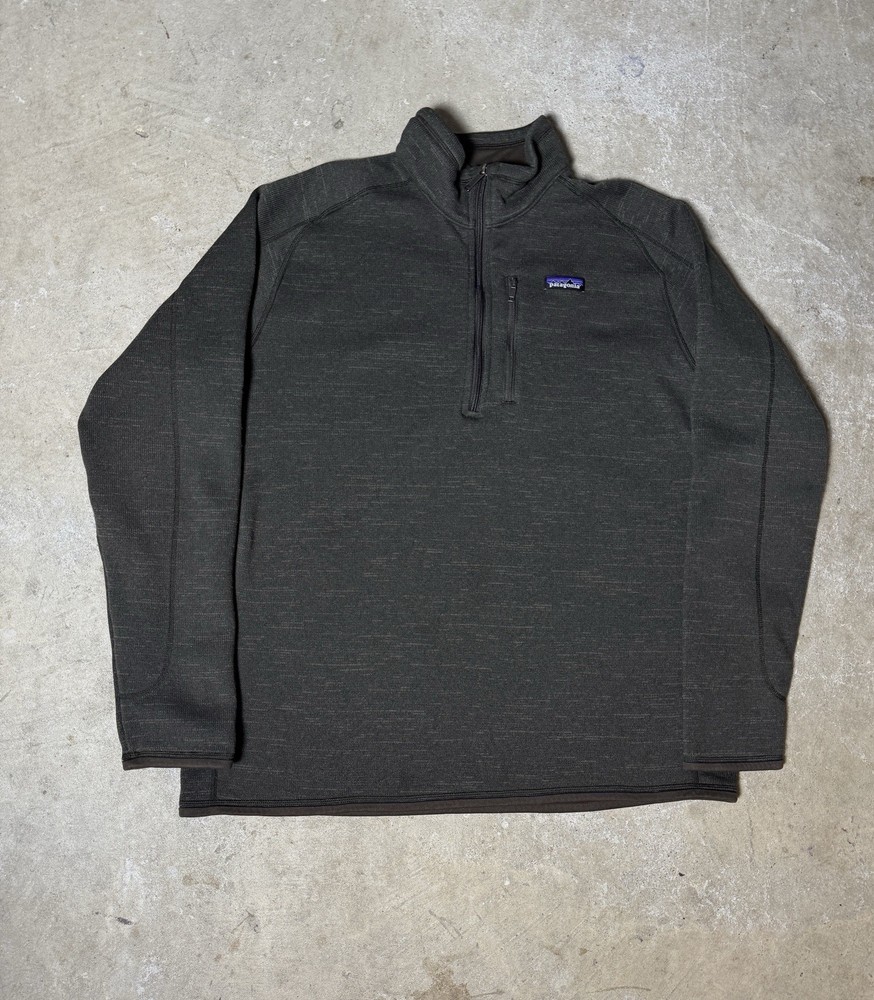 Patagonia Mens Dark Walnut Better Sweater 1/4 Zip Fleece Jacket Size XL