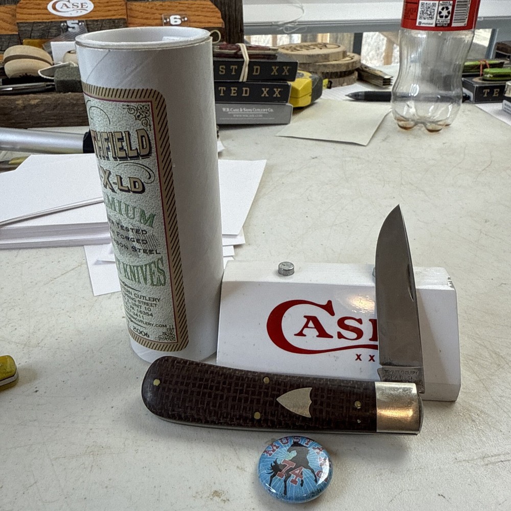 Great Eastern Cutlery GEC Tidioute #745120 Mustang Brown Burlap Micarta 1095 Steel Knife