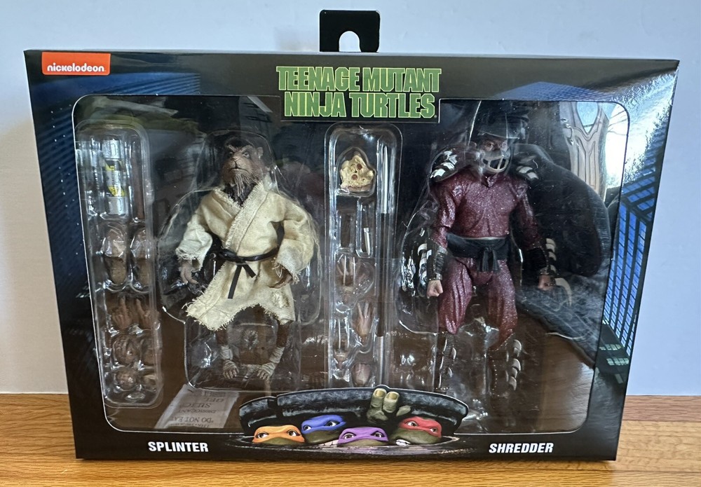 NECA TMNT 2-Pack Splinter VS Shredder Nickelodeon Figure Set Exclusive Reel Toys