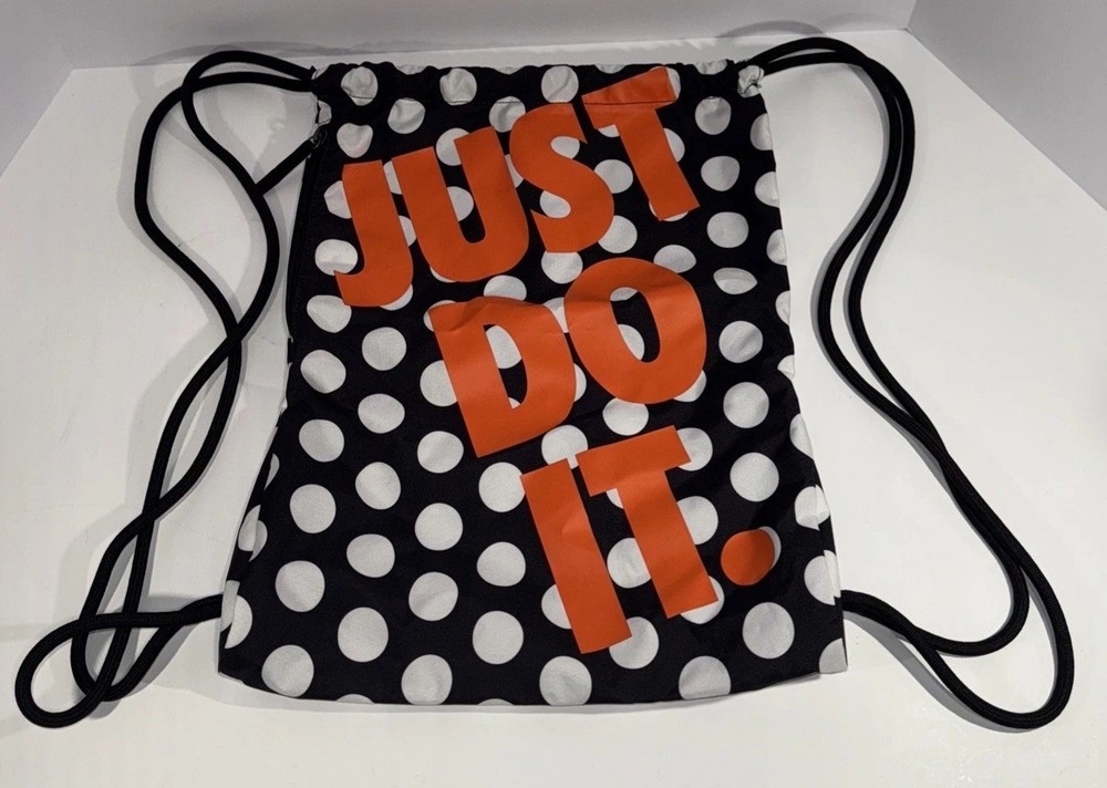 Nike Gym Backpack Drawstring Sack for Workout Tote With Side Zipper Pocket