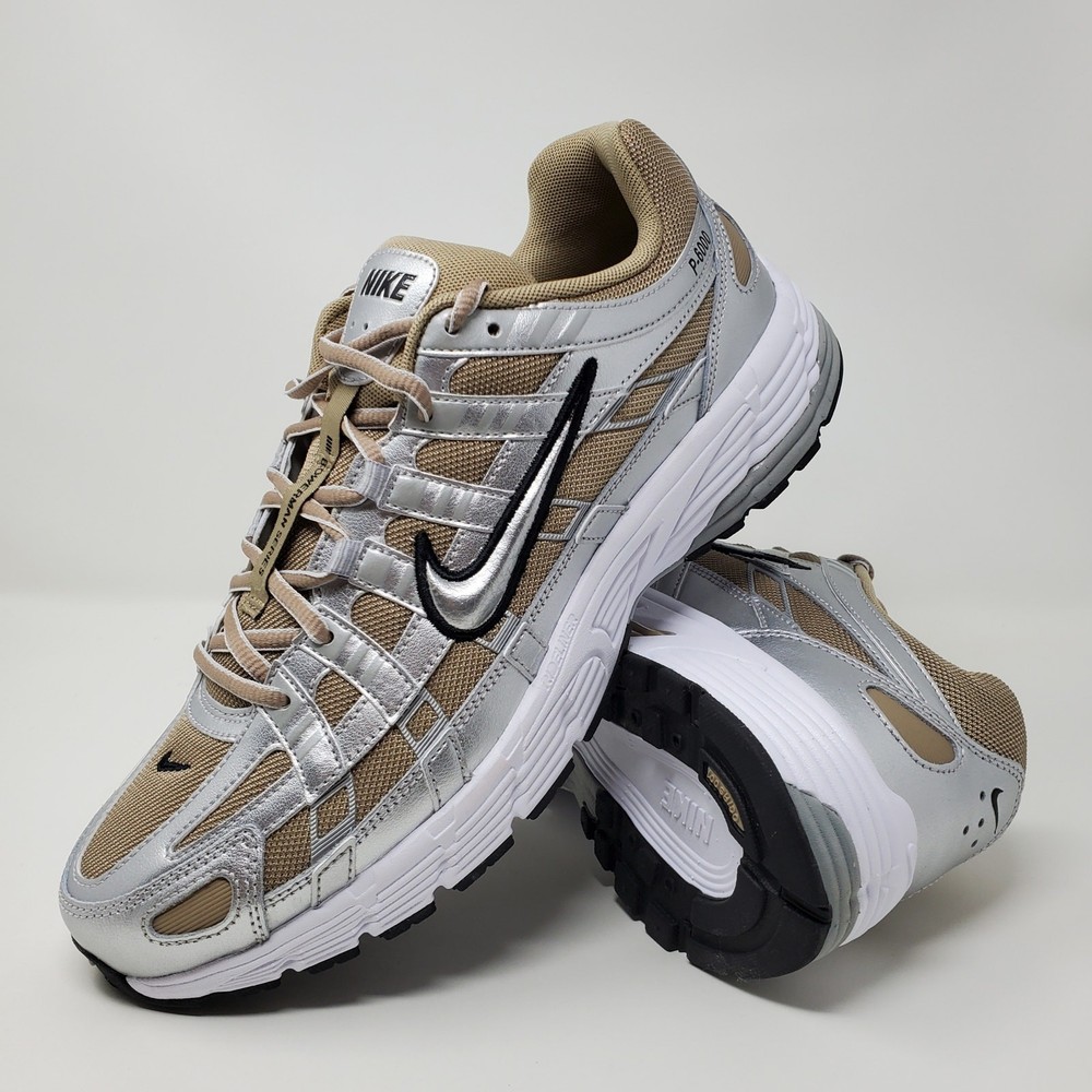Nike P-6000 Khaki Metallic Silver Men's Size 11.5 Pure Platinum HQ3030-200