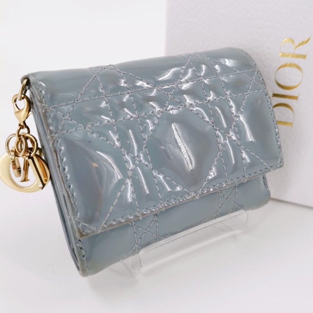 Dior Lady Lotus Wallet in Cloud Blue With Original Box