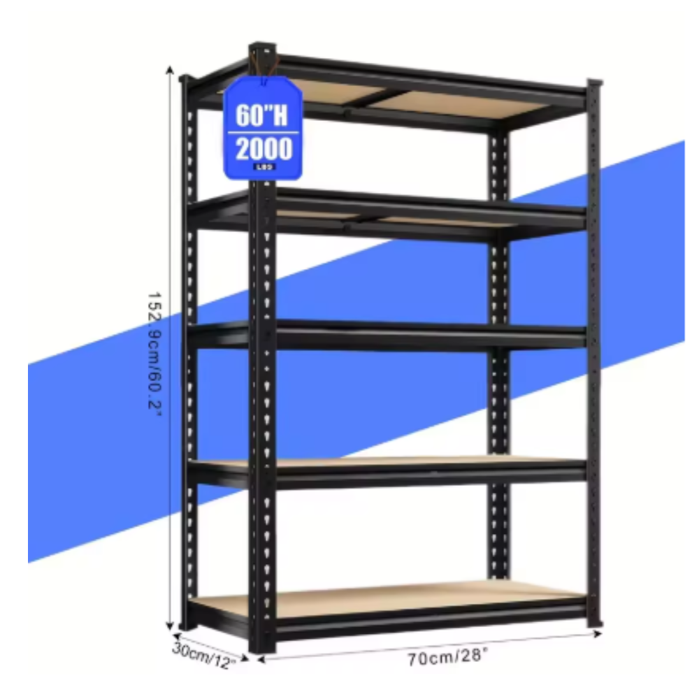 Heavy Duty Garage Shelving 5 Tier 2000LB Adjustable Metal Storage Rack