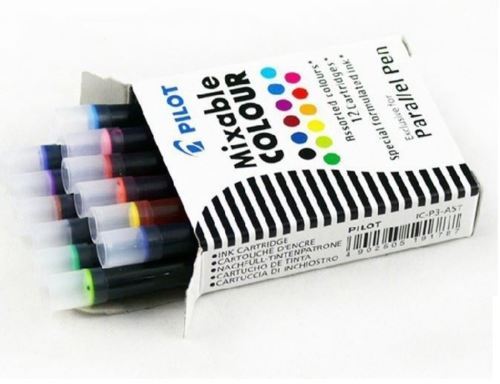 Pilot Ink Cartridges (IC-P3) for Parallel Pen (PACK of 12) Black or Colours