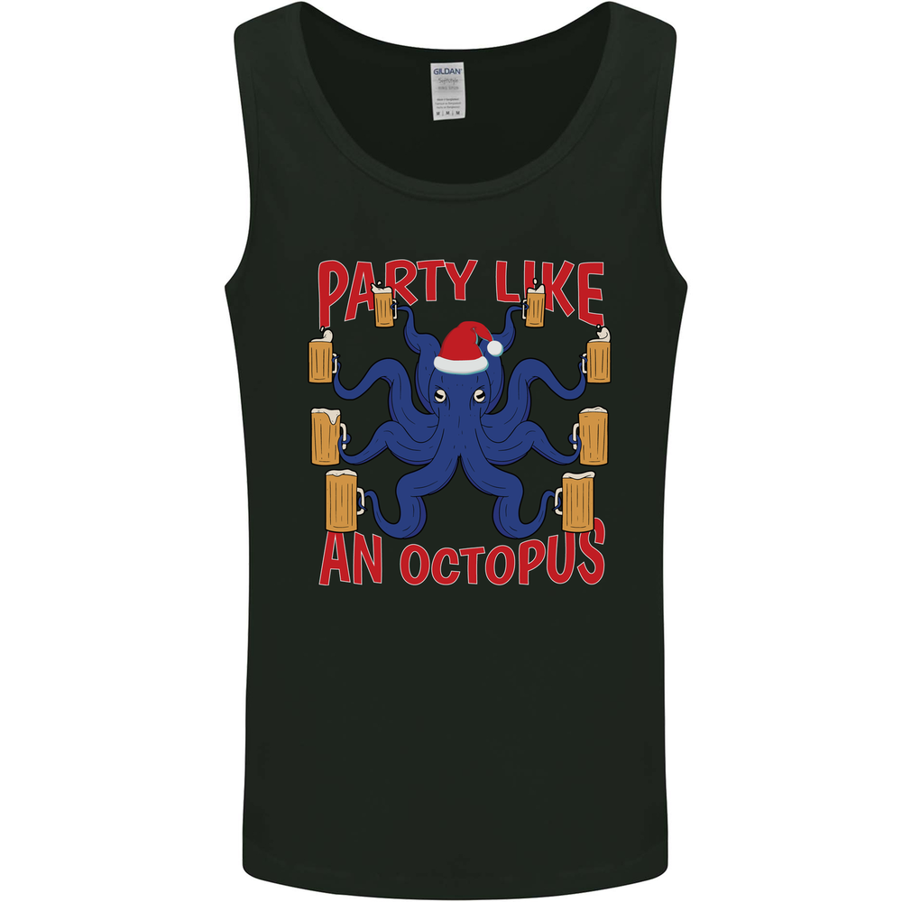 Beer Party Octopus Christmas Scuba Diving Mens Vest Tank Top