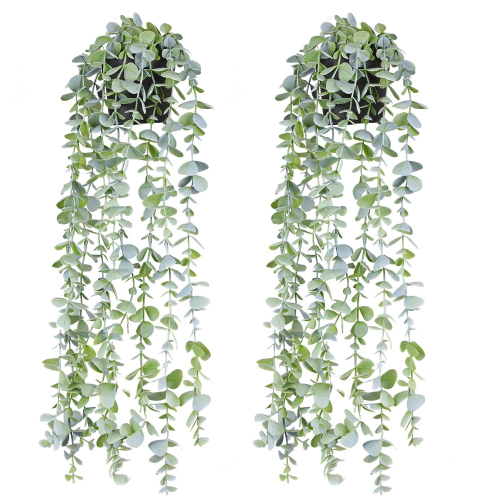 Fake Hanging Eucalyptus Potted Plant Small Artificial Ivy Vines Decor