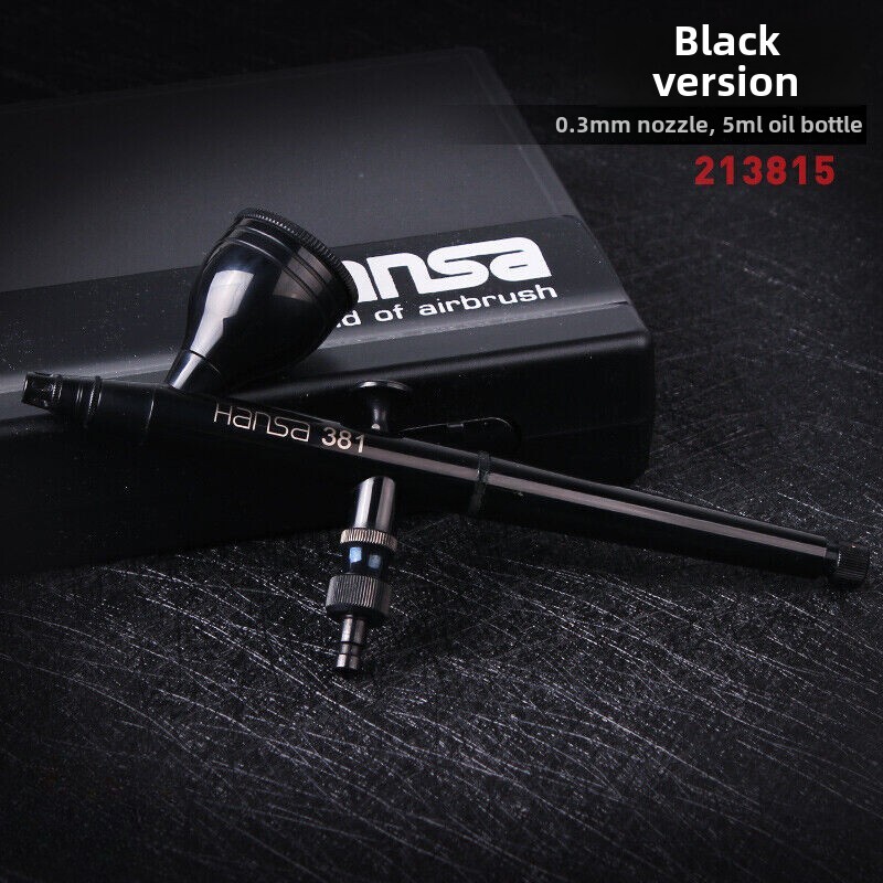 HARDER & STEENBECK - HANSA 381 GRAVITY FEED AIRBRUSH BLACK 0.3MM NOZZLE 213815