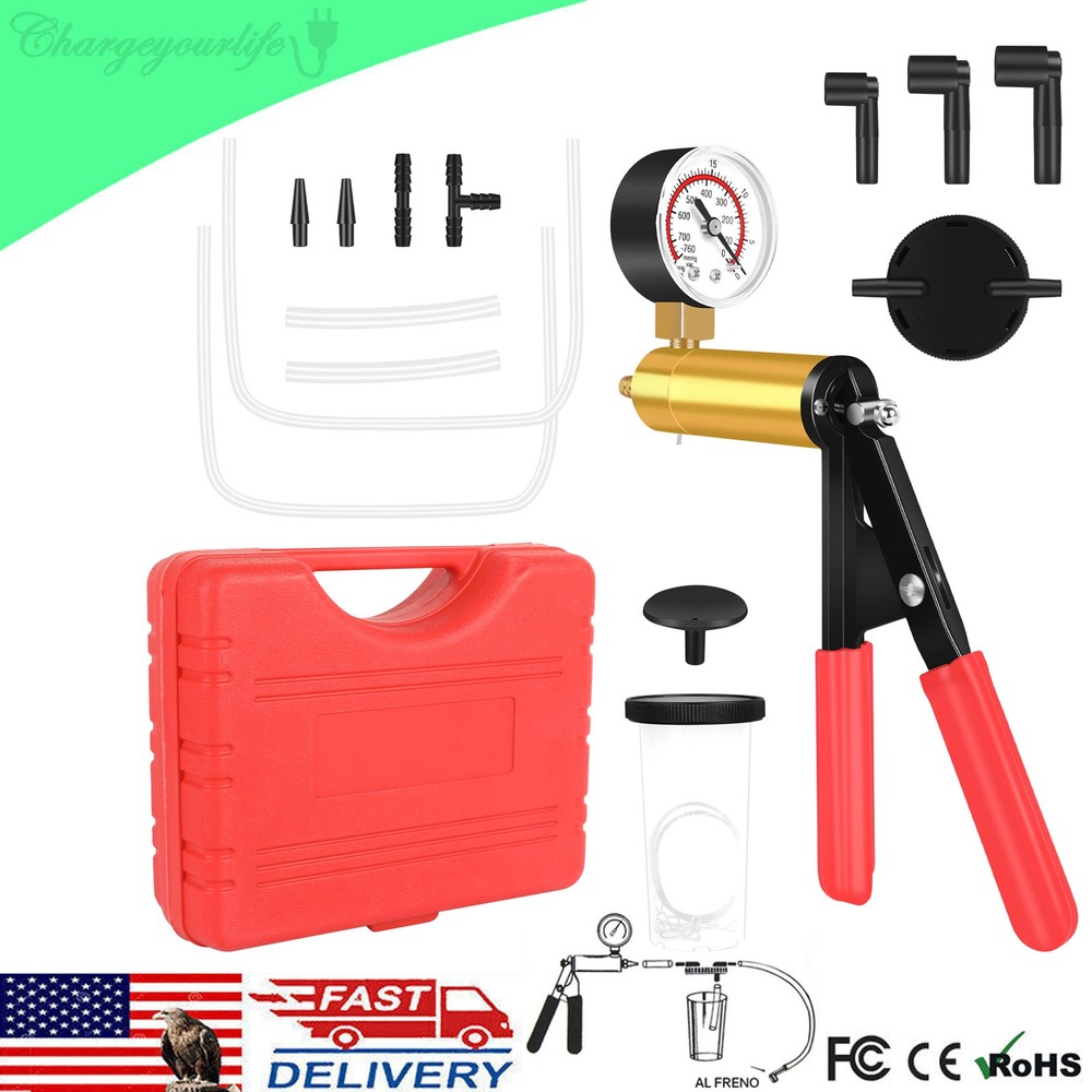 Hand Held Vacuum Pressure Pump Tester Kit Brake Fluid Bleeder Car Auto Tools New