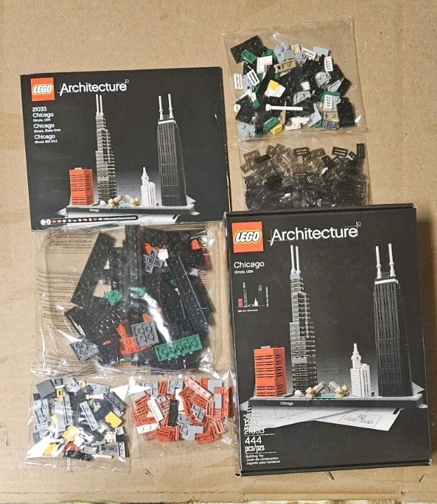 LEGO ARCHITECTURE: Chicago (21033) Sealed Lego Bags, Open Box,Retired,Rd Details