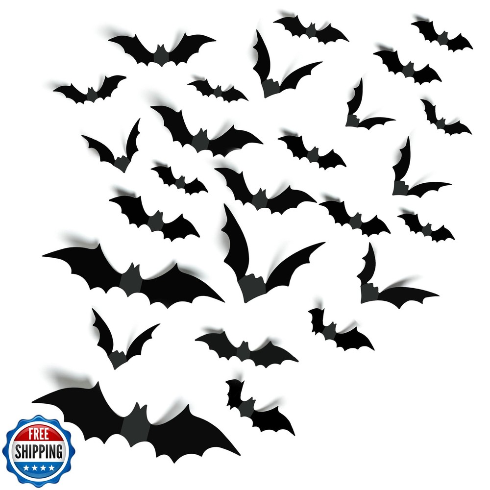 140PCS Realistic Bat Halloween Decorations for Spooky Wall & Party Supplies